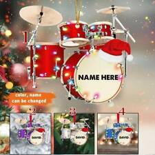 Drum Set Personalized Christmas Ornament, Drum With Christmas Light Flat Ornamen picture