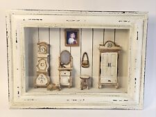 Rustic Victorian Diorama Shadow Box 3D Wall Hanging Kitty Cat in Living Room picture