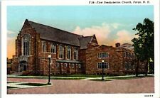 c1940s Linen Postcard Fargo ND North Dakota First Presbyterian Church picture