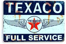 Texaco Gas Oil Sign, Station, Garage, Auto Shop, Retro Rustic Tin Sign A744 picture