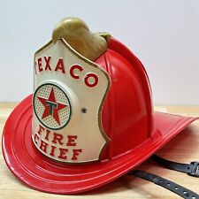 Vintage Texaco Fire Chief Toy Fireman Hat Helmet 1960s Brown & Bigelow USA Damag picture