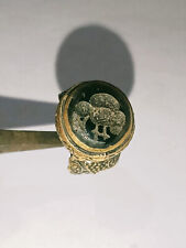 Ancient Roman Bronze Legion Ring with Rare Engraved Bezel 2nd Century AD picture