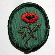 Retired Oval 1978-1989 Girl Scout POPPY TROOP CREST Red Flower Badge Patch ID picture