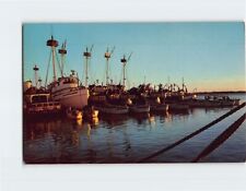 Postcard One of the many fishing fleets at anchor Hatteras North Carolina USA picture