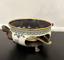 Vintage ASTA Food Warmer Fondue Pot Enamelware Brass West Germany picture