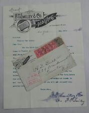 Vtg 1896 Letterhead Legal  F.T. Smiley Punishers Co NY to Trenton NJ Registered  picture