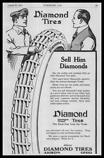 1914 Diamond Tires Akron Ohio Squeegee Tread Tire Vintage Print Ad picture