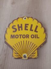 PORCELIAN SHELL ENAMEL SIGN SIZE 6X6 INCHES picture