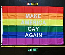 Donald Trump Flag FREE FIRST CLASS SHIP Make America Gay Again Poster Sign 3x5' picture