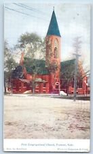 Fremont Nebraska Postcard First Congregational Church Chapel Road c1910 Vintage picture