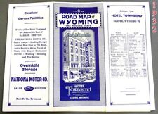 Antique Map of Wyoming from Casper WY featuring Hotel Townsend 1930s picture