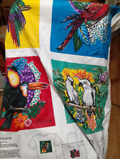 Vintage Novelty Colorful Exotic Birds Applique Fabric Panels picture