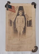 RPPC Real Photo Postcard WW1 World War 1 Era U.S. Army Soldier c1917 Antique picture