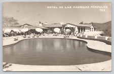 Hotel de Las Americas Acapulco, Mexico c1948 RPPC #797 Pool Umbrellas Vacation picture