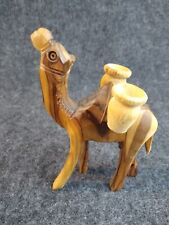 Vintage Hand Carved Wood Wooden Camel Nativity Figurine Olive Wood 4 inch picture