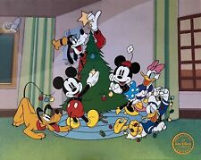 DISNEY CHRISTMAS Mickey Minnie Goofy Pluto Sericel Limited Edition Animation Cel picture