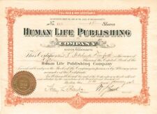 Human Life Publishing Co. - Connection with Arthur Conan Doyle - Stock Certifica picture