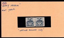 1898 US LOCAL SPANISH AMERICAN WAR, PAIR BLUE ARMY FRANK , NEVER P.O. APPROVED picture