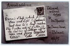 1907 Mr. Spooner The Downs Stores Belmont Letter Posted Antique Postcard picture