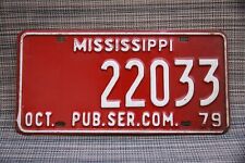 1979  MISSISSIPPI  License Plate   **  PUBLIC SERVICE COMMISSION  ** '79 MS picture