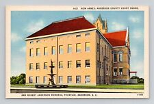 Postcard Anderson County Court House South Carolina SC, Vintage Linen M8 picture