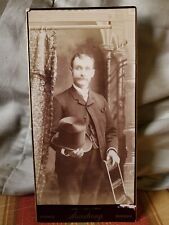 Antique Large Cabinet Card Photo Man Tophat Suit Milwaukee 1886 picture