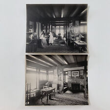 Antique Photograph Beautiful House Home Interior Furniture Lot 8x10 Woman Owl picture