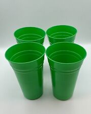 Retro PackerWare Set of 4 Green 20oz Plastic Tumblers Made in USA picture