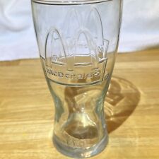 VTG 1992 McDonald's Elevated Etched Designs Logo 16oz Clear Fountain Glass picture