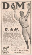 Baseball Player D & M Draper & Maynard Plymouth NH 1908 Antique Print Ad picture