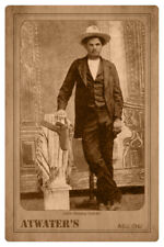 JOHN WESLEY HARDIN Infamous Old West Gunfighter Outlaw Cabinet Card A+ RP CDV picture