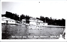 Detroit Lakes MN c40's Dance Pavillion Near Fairyland Cabins Swimming Old Cars picture
