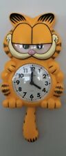 Vintage 1978 Garfield Sunbeam Wall Clock With Pendulum Tail Moving Eyes WORKS picture