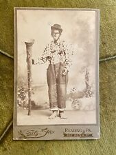 Antique Cabinet Card Photo Performer Entertainer Minstrel Costume Instrument PA picture