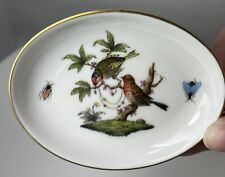 Herend Hungary Hand Painted Rothschild Bird (RO) Trinket, Oval Dish 7781 picture