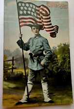 Vintage Postcard Patriotic American Flag Soldier Pride 1908 picture