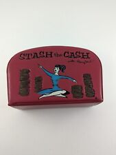 Vintage Red Vinyl Stash the Cash with Ponytail Purse Bank 1950s Cartoon Barbie picture