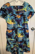VTG Vintage Royal Creations Hawaii Muu Muu Dress Sunset Beach XL Flutter Sleeves picture