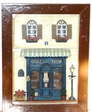 Golf Shop Vintage Diorama Wood & Glass Window Shadow Box Handcrafted Miniature picture