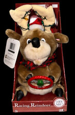 2004 Gemmy Animated Christmas Racing Reindeer Musical Dancing Plush Kidcore picture