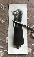 Antique 1910 Fashionable Edwardian Girl with Long Hair Braids Original Photo picture