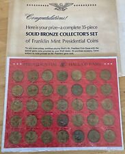 Vintage Franklin Mint 35 Piece Solid Bronze Presidential Coin Set  picture