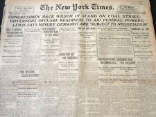 1919 OCTOBER 27 NEW YORK TIMES - CONGRESS BACKS WILSON ON COAL STRIKE - NT 6410 picture