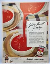 1944 Campbells Tomato Soup Campbell Kids Vintage Print Ad Man Cave Art Deco 40's picture