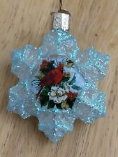 Old World Christmas Ornament Snowflake Opalescence Cardinals OWC picture