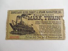 Vintage 1950s / 1960s Disneyland Mark Twain Riverboat Ticket Coupon Pass picture