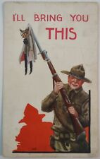 Vintage Postcard American Doughboy With German on Bayonet WW1 AA48 picture