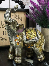 Ebros Bejeweled Mosaic Left Facing Feng Shui Elephant With Trunk Up Statue 6