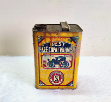 1940s Vintage The London Best Pale Copal Varnish Advertising Tin Can Rare TI139 picture