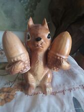 Adorable Vintage OLIMCO Japan Squirrel Holding Acorns Salt and Pepper Shakers picture
